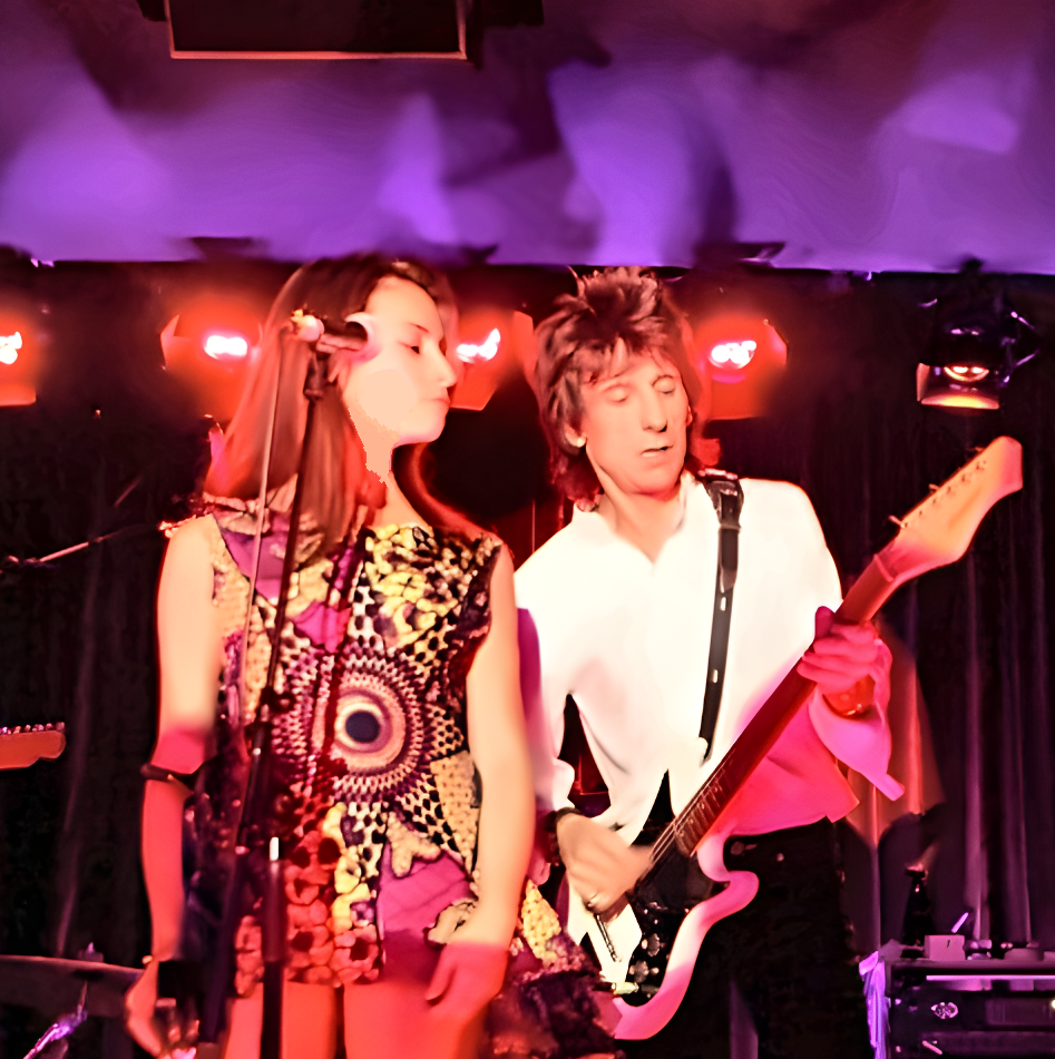 Katy Prado jamming with Ronnie Wood, Dover Street Arts Club, London